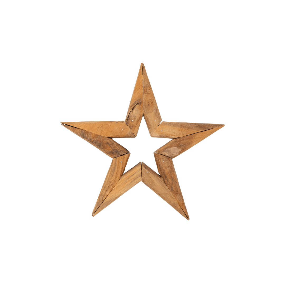 Zoco Home Decor/Christmas Teak Star Ornament