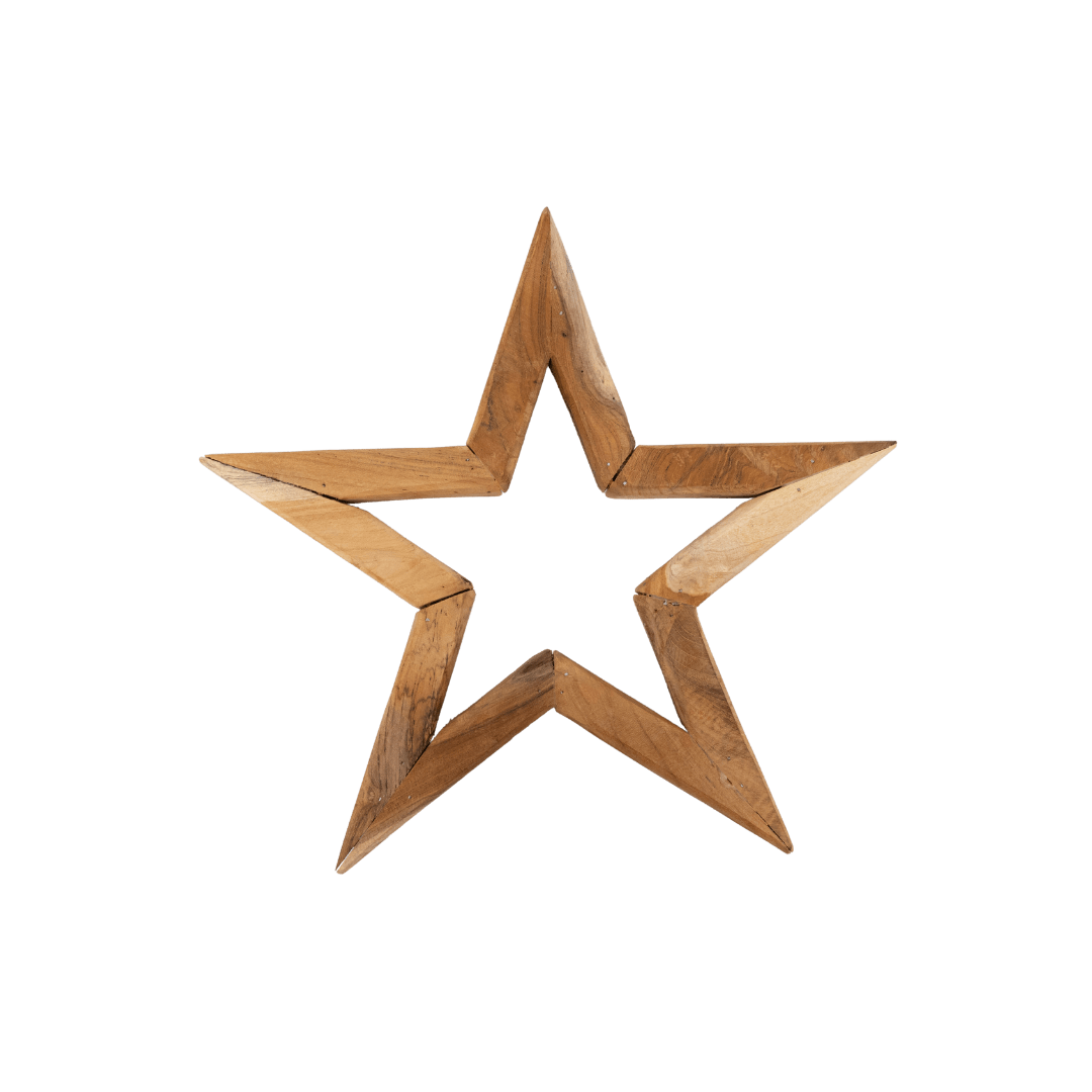 Zoco Home Decor/Christmas Teak Star Ornament