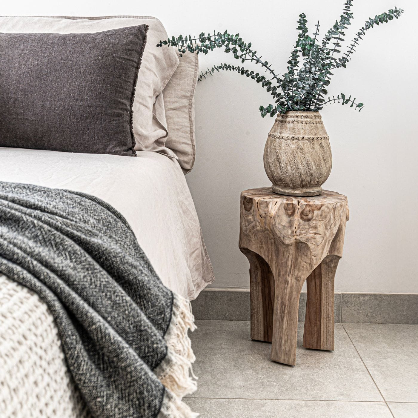 Zoco Home Furniture/Chair Teak Stool