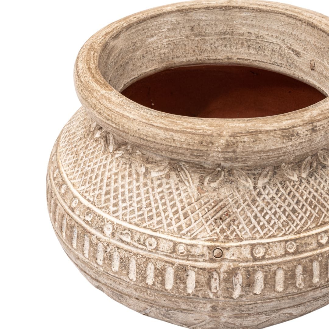 Zoco Home Vases Terracotta Pot | Sand | 26x15cm