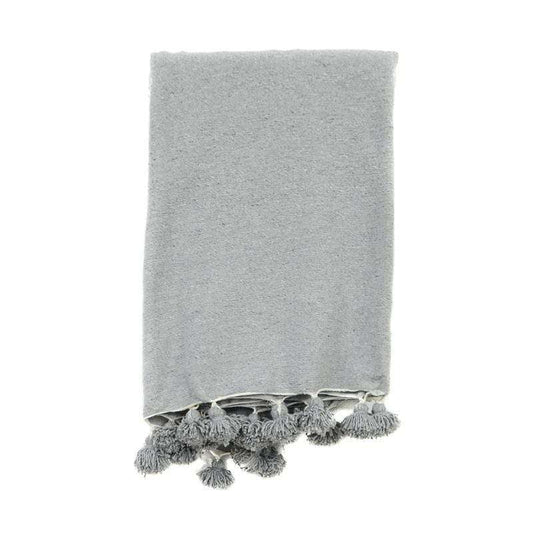 PomPom blanket | Light Grey - Zoco Home