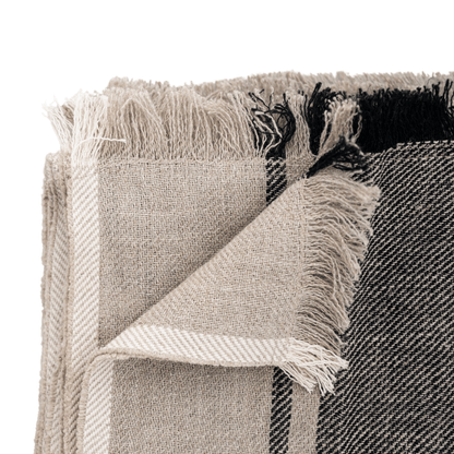 Zoco Home Decor/Textile Tizza Linen Bedspread | Black 135x190cm