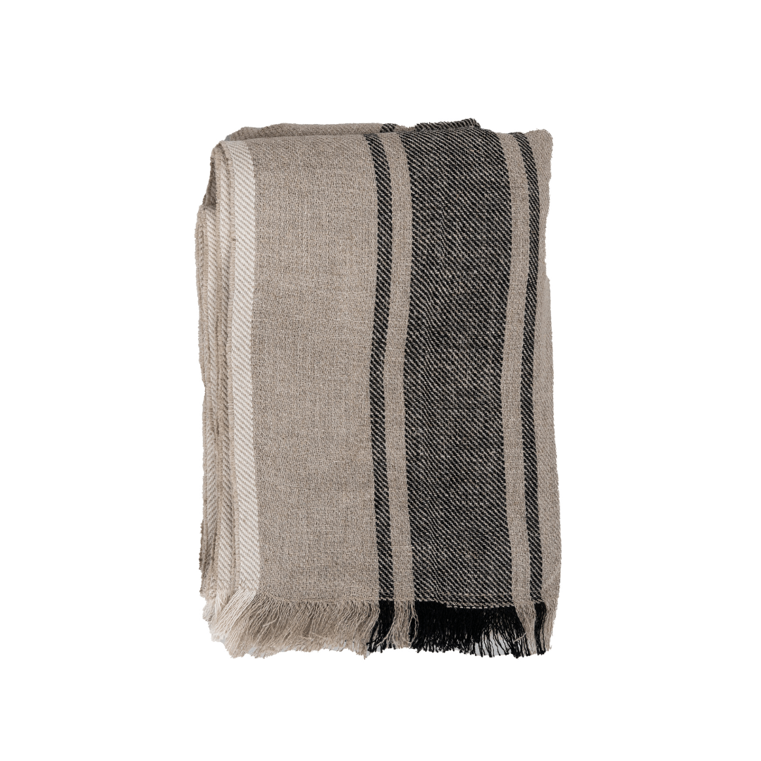 Zoco Home Decor/Textile Tizza Linen Bedspread | Black 135x190cm