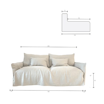Zoco Home Furniture/Sofa Tulum Linen Sofa | 205cm