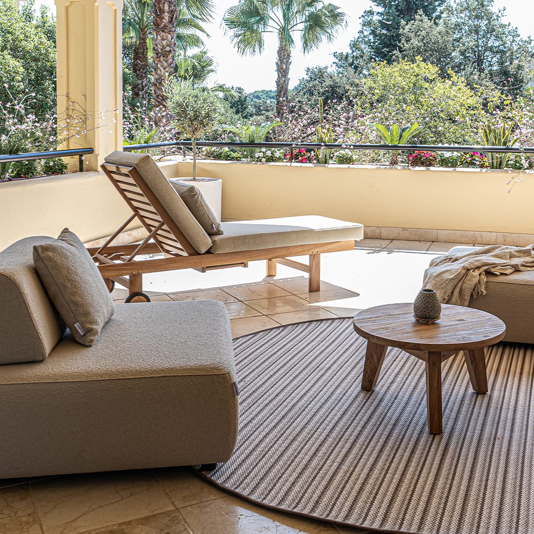Zoco Home Outdoor/Sunbed Tulum Teak Sunbed | Sand