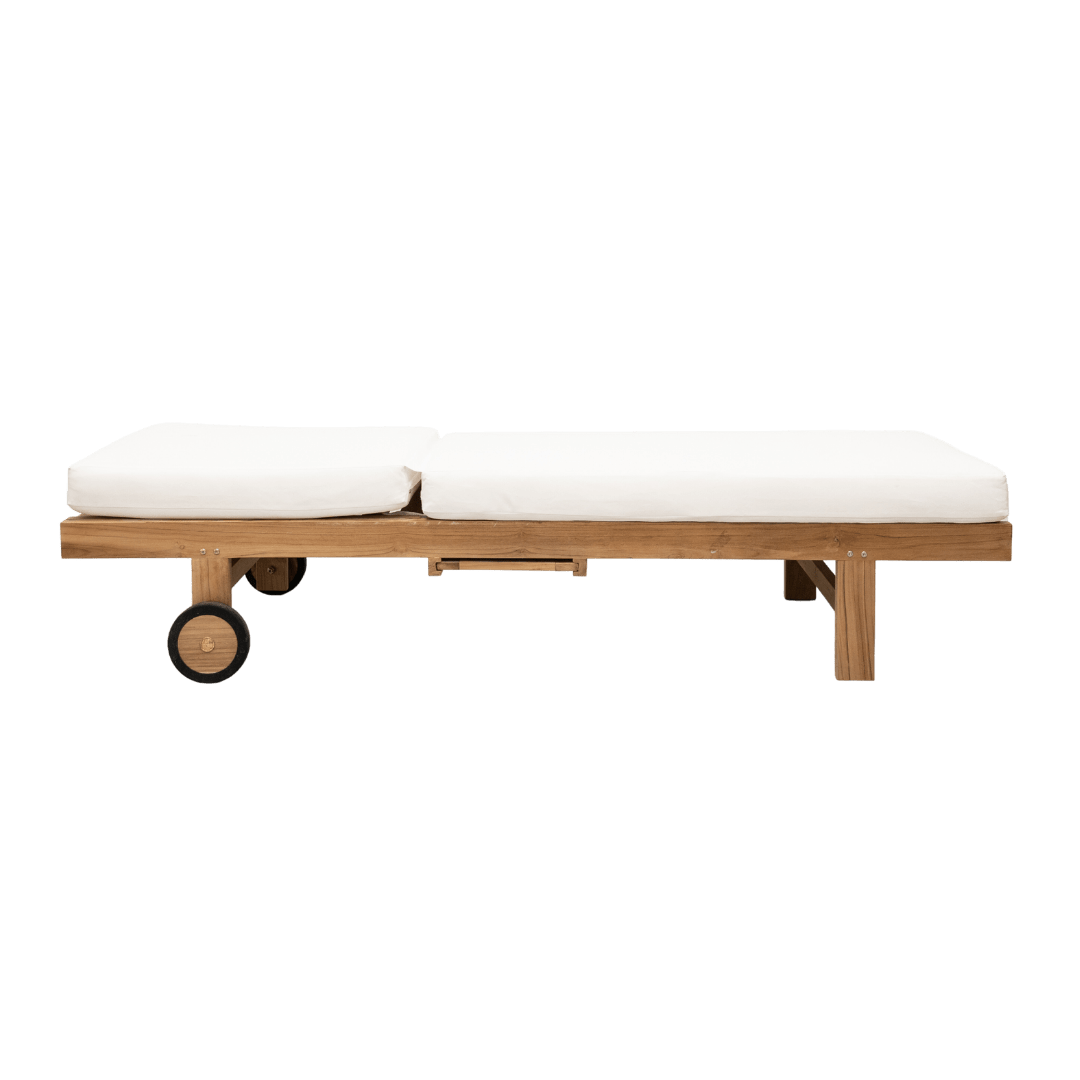 Zoco Home Outdoor/Sunbed Tulum Teak Sunbed | White