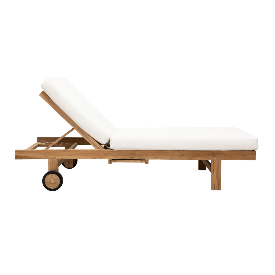 Zoco Home Outdoor/Sunbed Tulum Teak Sunbed | White