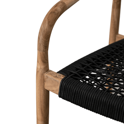Zoco Home Outdoor/Chair/Dining Ventura Outdoor Dining Chair | Black 55x47x77cm