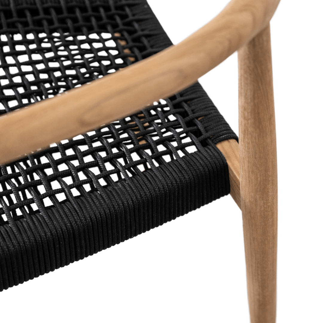 Zoco Home Outdoor/Chair/Dining Ventura Outdoor Dining Chair | Black 55x47x77cm