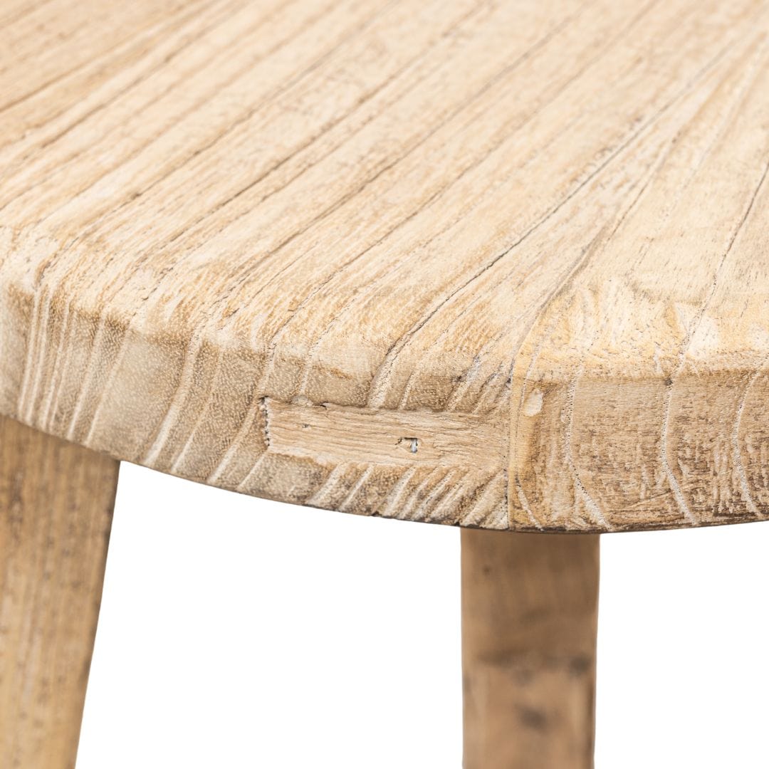 Zoco Home Furniture/Chair Vintage Elm Wood Round Stool