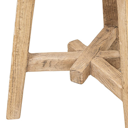 Zoco Home Furniture/Chair Vintage Elm Wood Round Stool