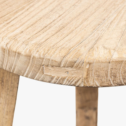 Zoco Home Furniture/Chair/Stool Vintage Elm Wood Round Stool
