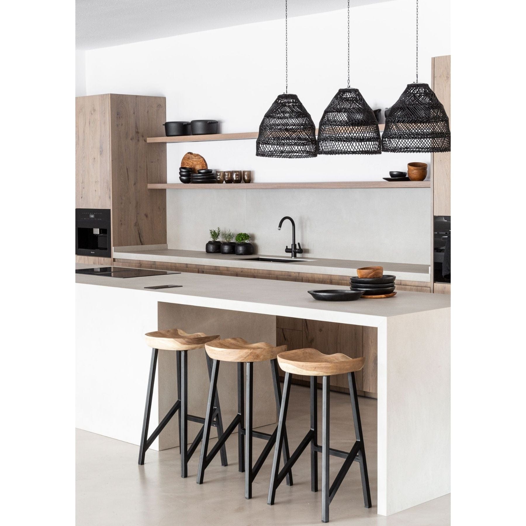 Zoco Home Lighting Wicker Pendant | Black 36cm