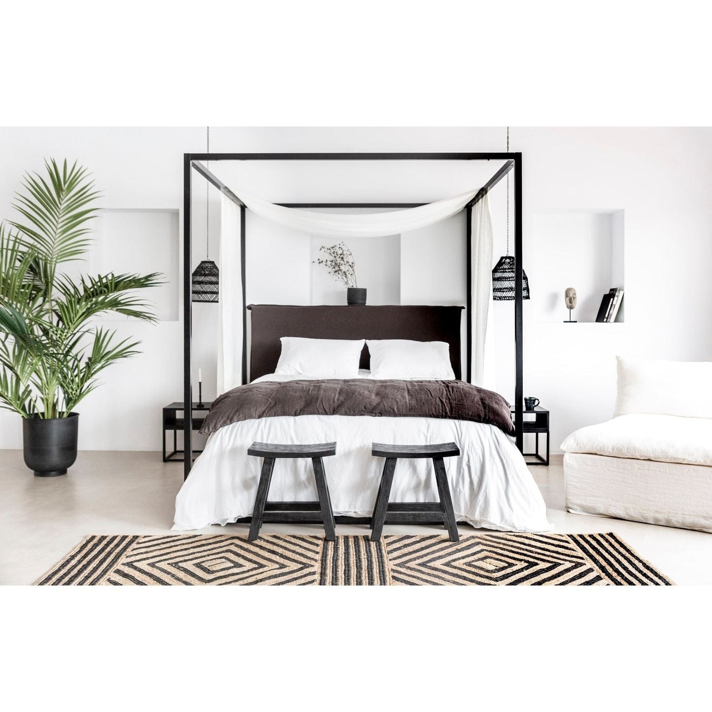 Zoco Home Lighting Wicker Pendant | Black 36cm