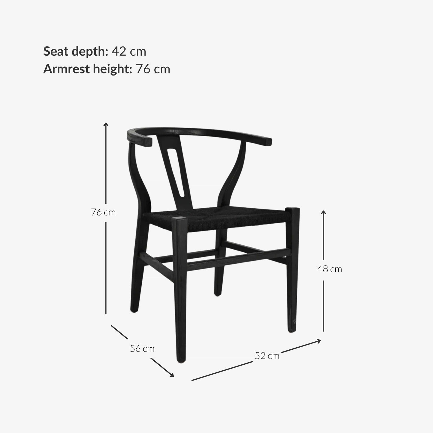 Zoco Home Furniture Wishbone Chair | Black