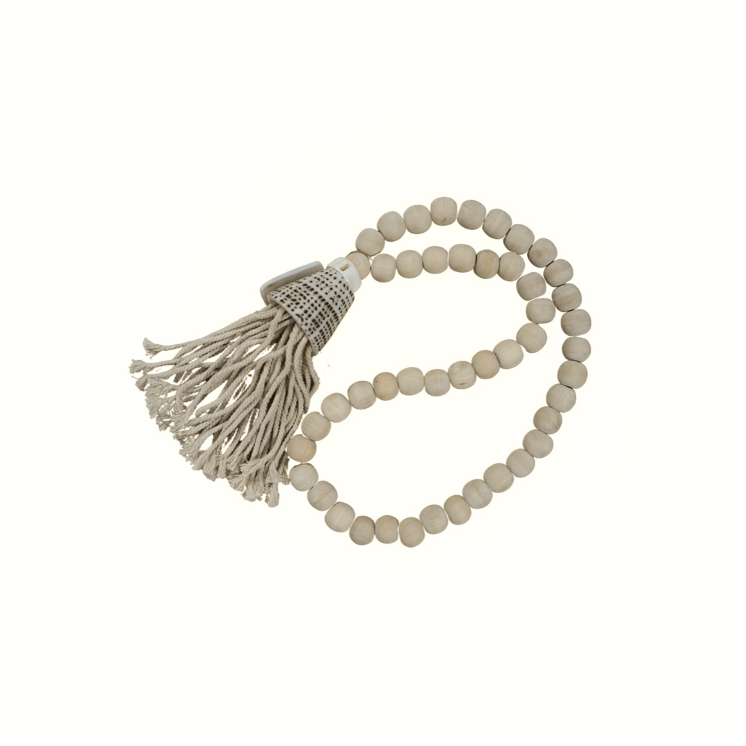 Zoco Home Decor/Accessories Wooden Bead Necklace | White 58cm